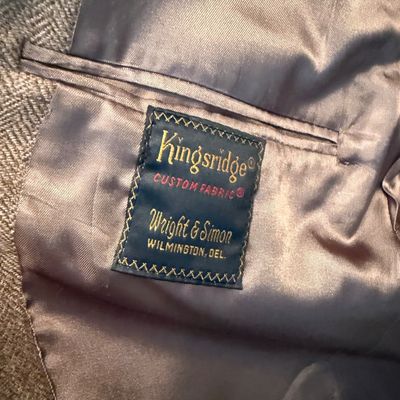 Sale Photo Thumbnail #94: Vintage Kingsridge Custom Fabric men's jacket, tailored for Wright & Simon of Wilmington, Delaware.