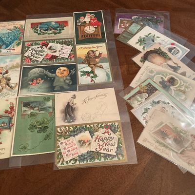 Sale Photo Thumbnail #3: Vintage New Year postcards circa 1900’s