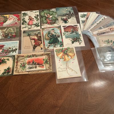 Sale Photo Thumbnail #2: Vintage Christmas postcards circa 1900’s