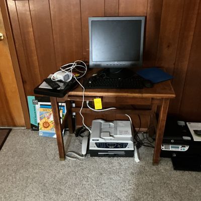 Sale Photo Thumbnail #80: School desk, FAX machine, computer monitor, etc.