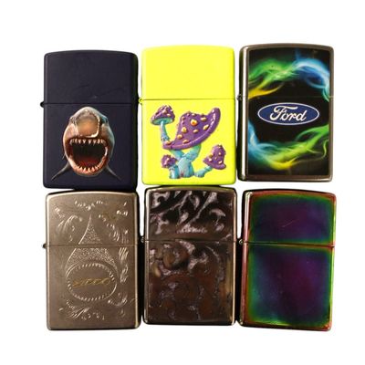 Sale Photo Thumbnail #183: 6 vintage Zippo lighters