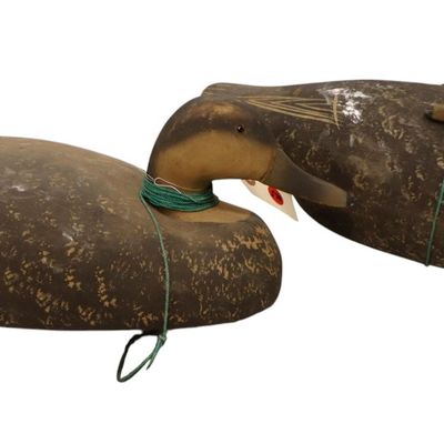 Sale Photo Thumbnail #84: PR vtg wood decoys attr Wildfowler Decoy Company