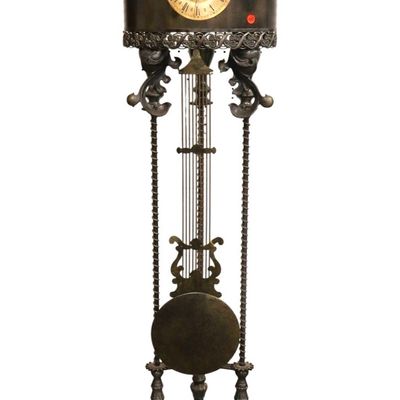 Sale Photo Thumbnail #229: Unusual metal ornate quartz GF style clock
