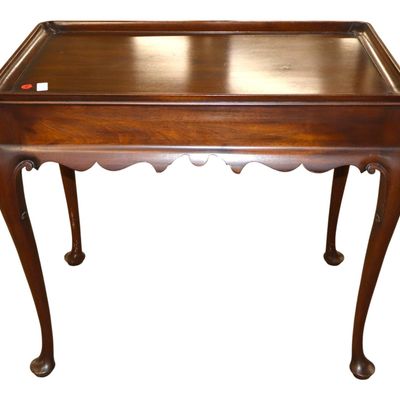 Sale Photo Thumbnail #222: Henkel Harris Solid Mahogany Queen Anne Tea Table