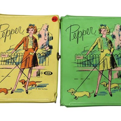 Sale Photo Thumbnail #119: 2 vintage pepper doll cases by Ideal and pepper doll.