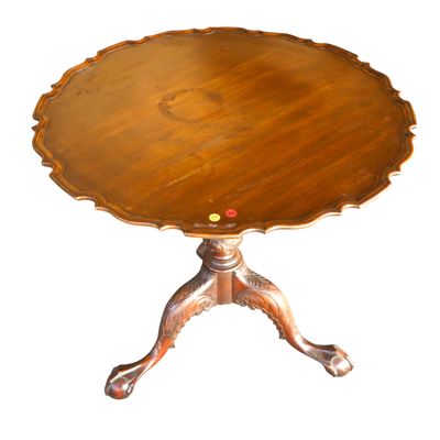 Sale Photo Thumbnail #302: Antique Mahogany Pie Crust Tilt Top Claw Foot Table