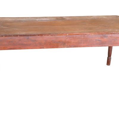 Sale Photo Thumbnail #240: primitive country 4 board top farm table - pegged