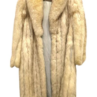 Sale Photo Thumbnail #70: Vintage Garfinkel Full Length White Fox Fur Coat