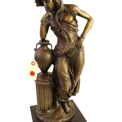 Sale Photo Thumbnail #98: 19thC Bronze Ange au Tambour Auguste Moreau Statue