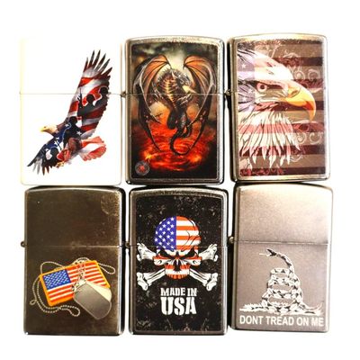 Sale Photo Thumbnail #152: 6 vintage Zippo lighters some sealed.