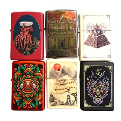 Sale Photo Thumbnail #153: 6 vintage Zippo lighters some sealed.