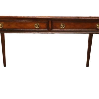 Sale Photo Thumbnail #29: Vtg Henredon rosewood banded  burl mahogany desk
