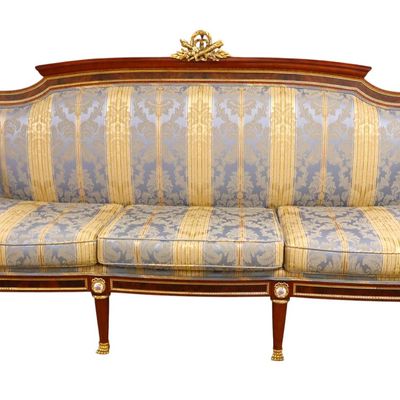 Sale Photo Thumbnail #10: Mariner 1893 Louis Revival Bronze Crest Sofa