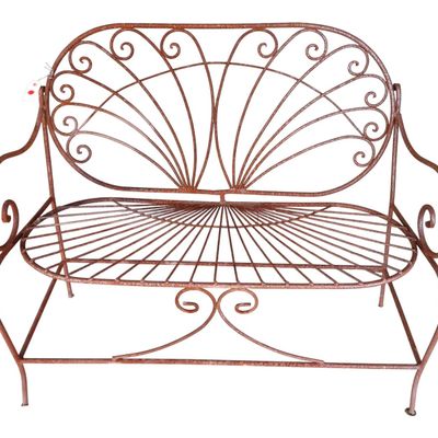 Sale Photo Thumbnail #259: Vintage heavy wire garden bench 35"h x 42"w