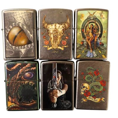 Sale Photo Thumbnail #187: 6 vintage Zippo lighters