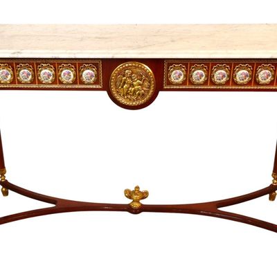 Sale Photo Thumbnail #5: Mariner 1893 Louis Revival Marble Top Console