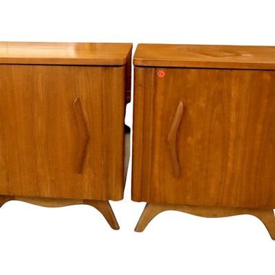 Sale Photo Thumbnail #34: Match PR MCM Boomerang Walnut 1-Dr Nightstands