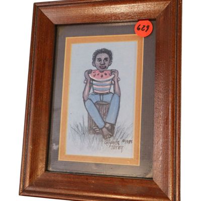 Sale Photo Thumbnail #136: Glynda Turley 1985 Framed Black Americana Print