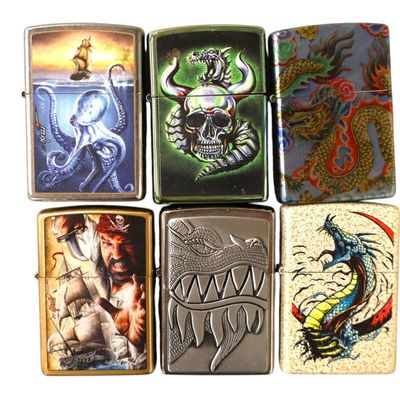 Sale Photo Thumbnail #184: 6 vintage Zippo lighters
