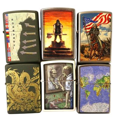 Sale Photo Thumbnail #182: 6 vintage Zippo lighters