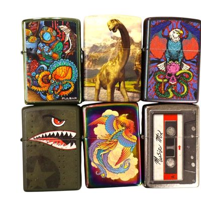 Sale Photo Thumbnail #180: 6 vintage Zippo lighters