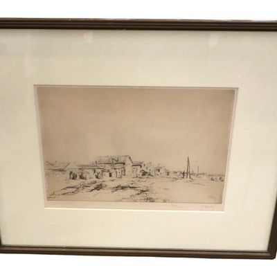 Sale Photo Thumbnail #131: Leheutre Les Minimes La Rochelle Framed Etching