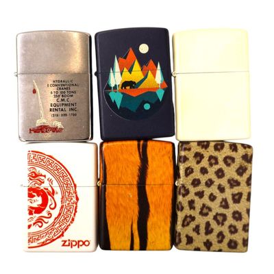 Sale Photo Thumbnail #158: 6 vintage Zippo lighters some sealed.