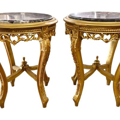 Sale Photo Thumbnail #227: PR FR style carved 18.5 round MT accent table