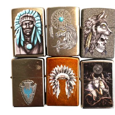 Sale Photo Thumbnail #150: 6 vintage Zippo lighters some sealed.