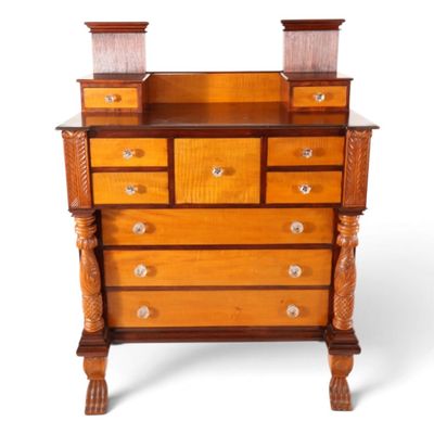 Sale Photo Thumbnail #72: Classical Mixed-Wood Carved Dressing Chest