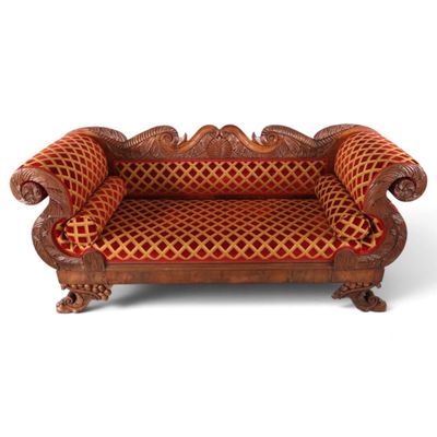 Sale Photo Thumbnail #93: Classical Carved Mahogany Sofa