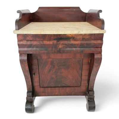Sale Photo Thumbnail #95: Classical Marble-Top Mahogany Washstand