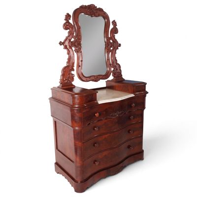 Sale Photo Thumbnail #77: Rococo Mahogany & Marble Dressing Bureau