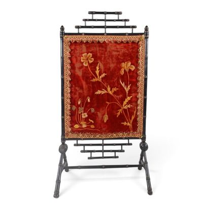 Sale Photo Thumbnail #105: Aesthetic Faux Bamboo Embroidered Firescreen
