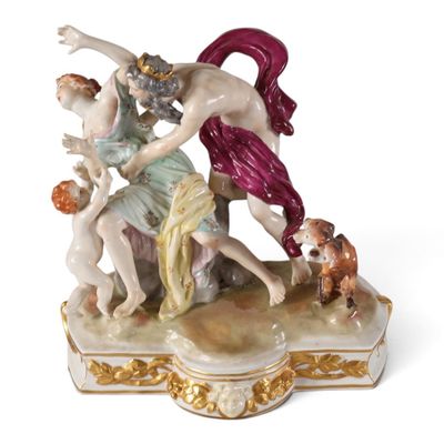 Sale Photo Thumbnail #8: Sitzendorf Pluto and Proserpina Figural Group