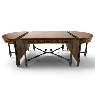 Sale Photo Thumbnail #80: Neoclassical Painted 3-Part Dining Table