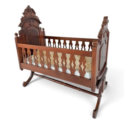 Sale Photo Thumbnail #107: Victorian Walnut Rocking Cradle