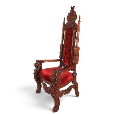 Sale Photo Thumbnail #12: Renaissance Revival Masonic Throne Chair