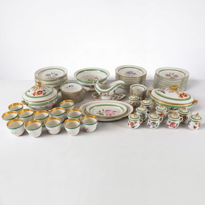 Sale Photo Thumbnail #35: 76-Pc Paris Botanical Porcelain Service