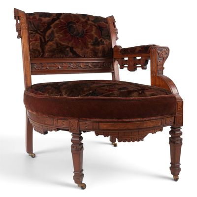 Sale Photo Thumbnail #106: Aesthetic Walnut Corner Chair