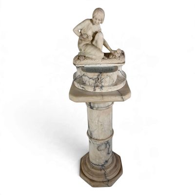 Sale Photo Thumbnail #2: Art Deco Alabaster Figural Fountain Lamp