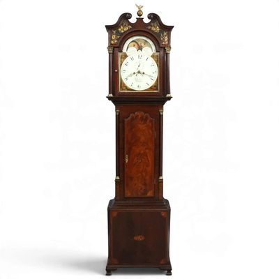 Sale Photo Thumbnail #71: English Inlaid Mahogany Moonphase Clock