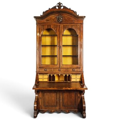Sale Photo Thumbnail #61: Roux Attr. Rosewood Secretary Bookcase