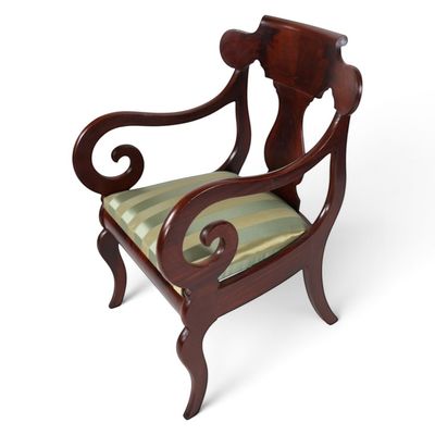 Sale Photo Thumbnail #19: American Classical Mahogany Armchair