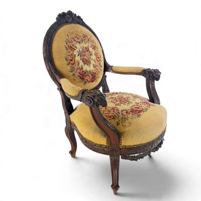 Sale Photo Thumbnail #122: French Carved Ram's-Head Armchair