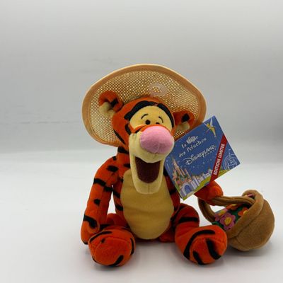 Sale Photo Thumbnail #114: Disneyland Paris Beanbag Plush Tigger With Garden Hat And Flower Basket