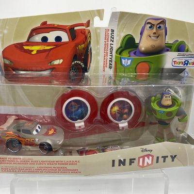 Sale Photo Thumbnail #55: Disney Infiniti Lightning McQueen and Buzz Lightyear Race to Space Figurines in Discs