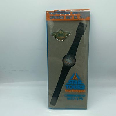 Sale Photo Thumbnail #195: Tokyo Disneyland Star Tours Grand Opening Commemorative Watch With Pin