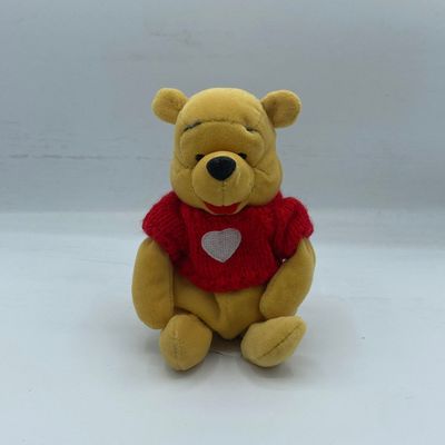 Sale Photo Thumbnail #106: 8” Mini Pooh Bear Wearing Knitted Heart Sweater Plush