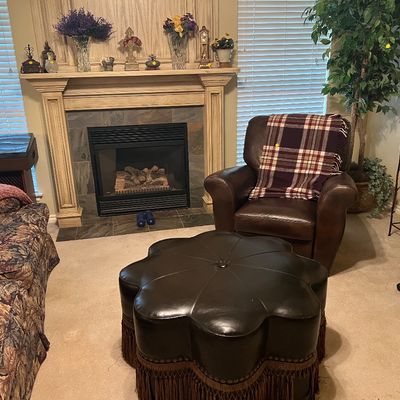 Sale Photo Thumbnail #25: Scallop ottoman and recliner